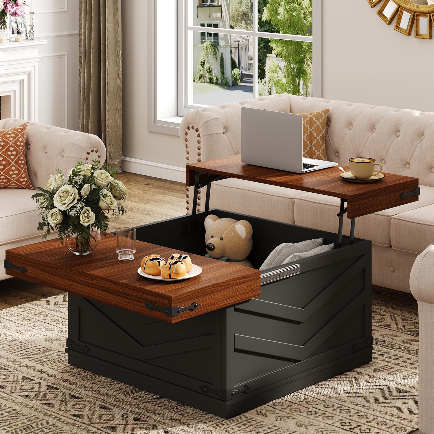 Office Furniture Center - Meja Kopi Lipat dengan Penyimpanan Tersembunyi