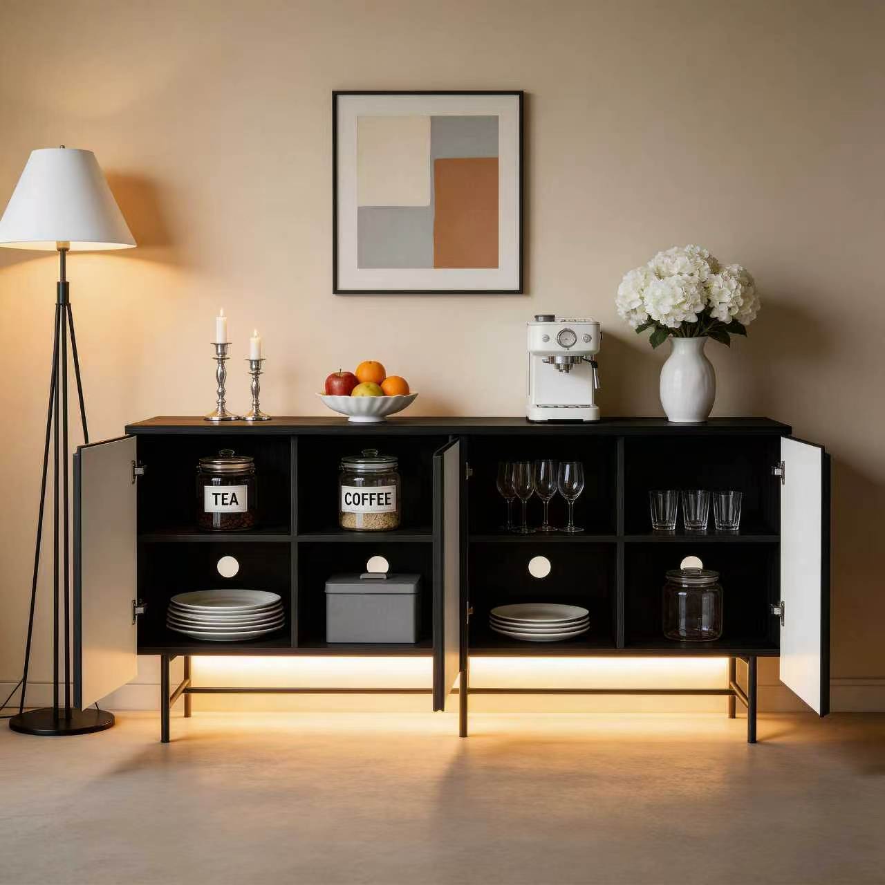 Lemari Samping Besar 68 inci d - Credenza Office Storage ulasan dan harga