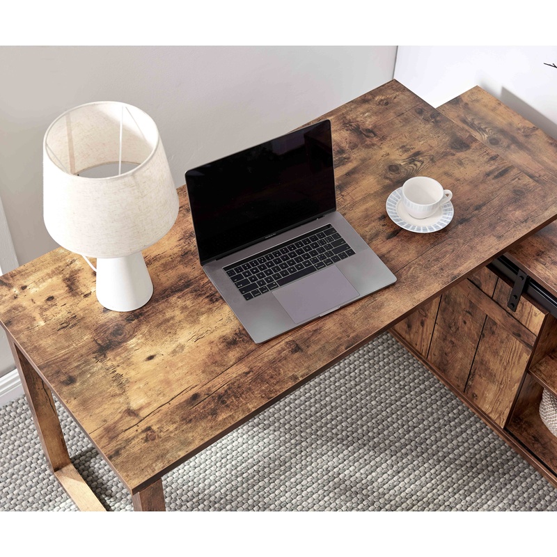 Meja Berbentuk L dengan Penyim - Credenza Office Storage ulasan dan harga