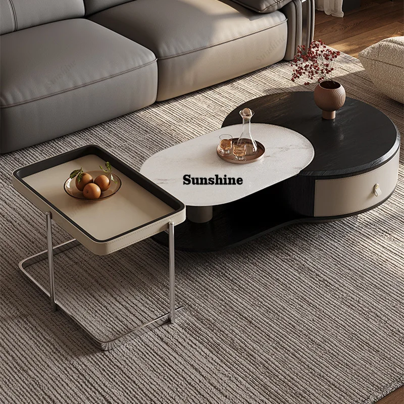 Set Meja Kopi Bundar Mewah Fur - Office Furniture Center ulasan dan harga