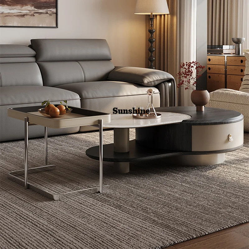 Set Meja Kopi Bundar Mewah Fur - Office Furniture Center ulasan dan harga