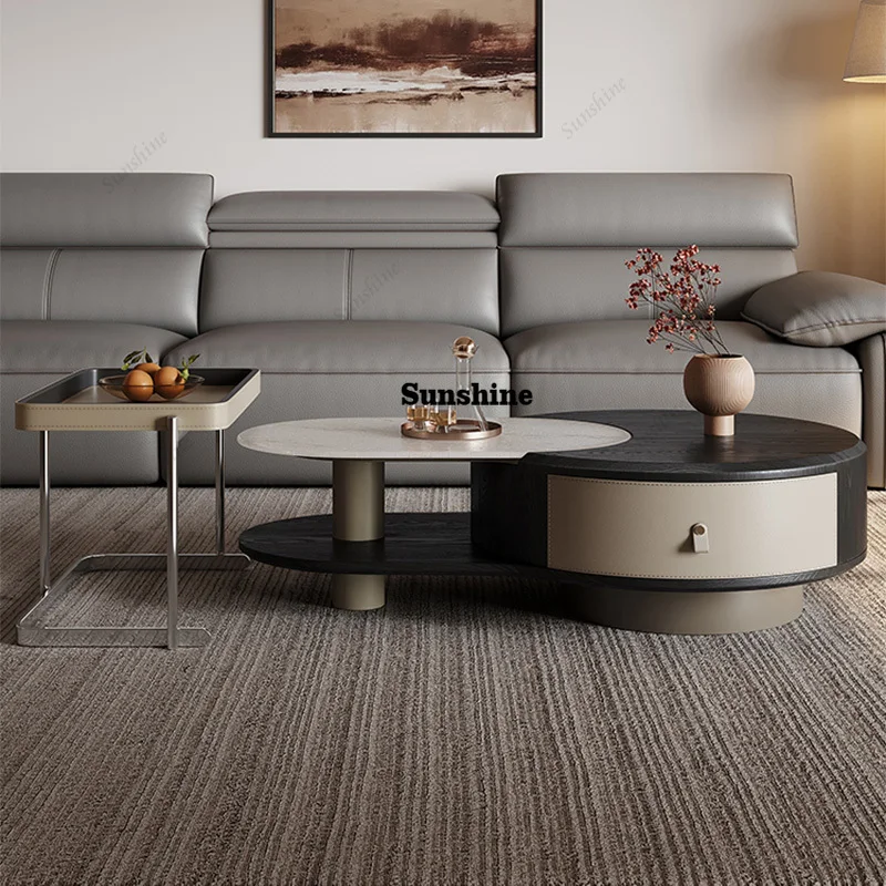 Set Meja Kopi Bundar Mewah Fur - Office Furniture Center ulasan dan harga