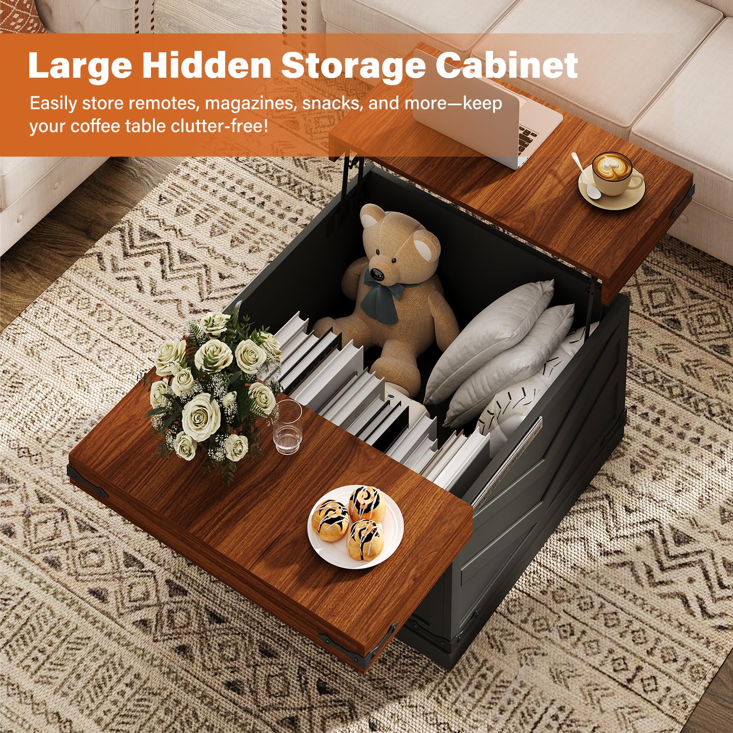 Meja Kopi Lipat dengan Penyimp - Office Furniture Center ulasan dan harga