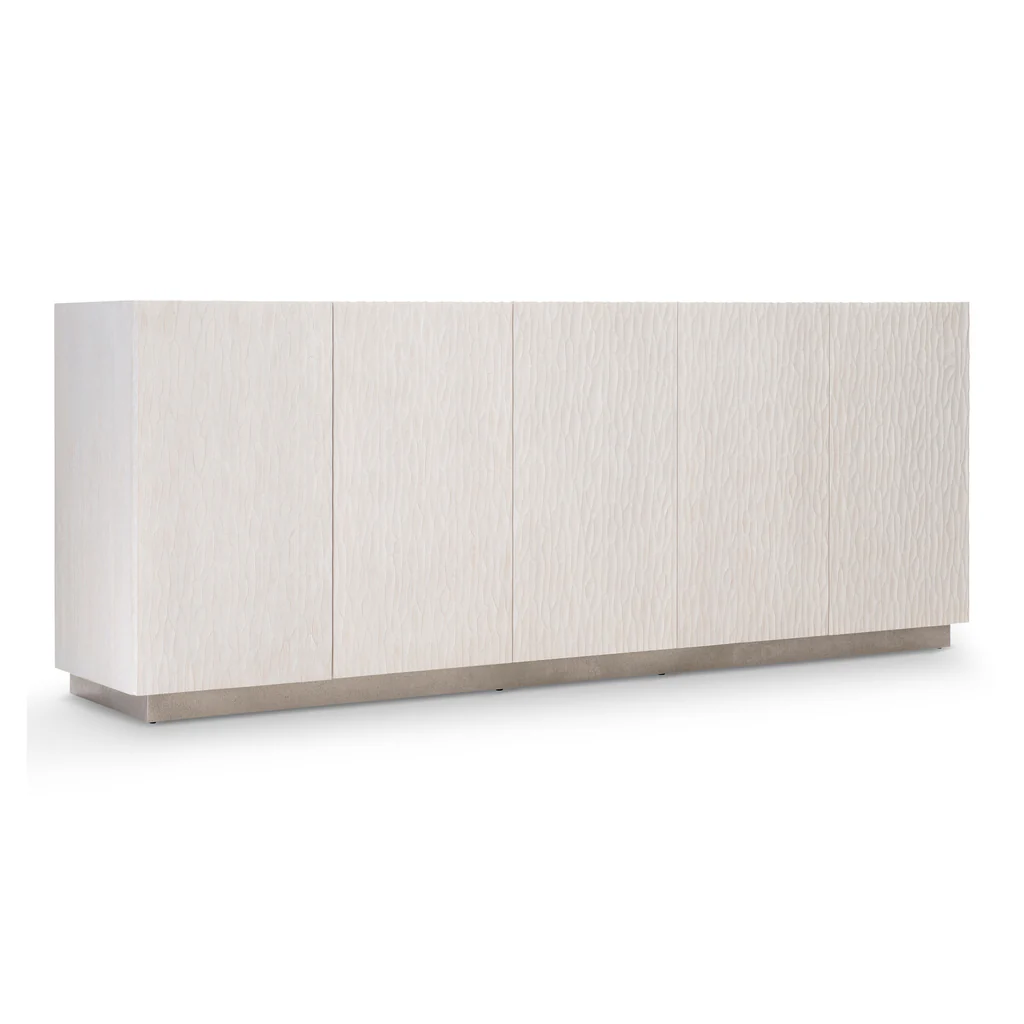 Meja TV Modern Putih Bertekstu - Credenza Office Storage ulasan dan harga