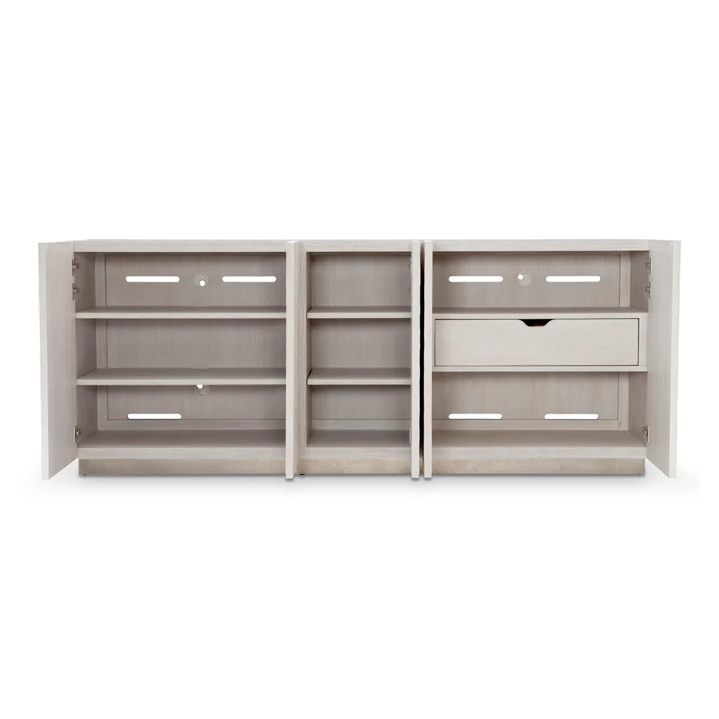 Meja TV Modern Putih Bertekstu - Credenza Office Storage ulasan dan harga